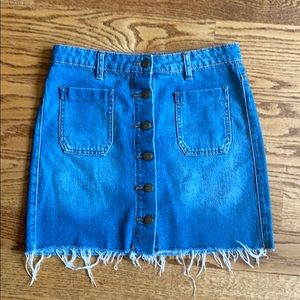 BDG Button-Up Denim Skirt